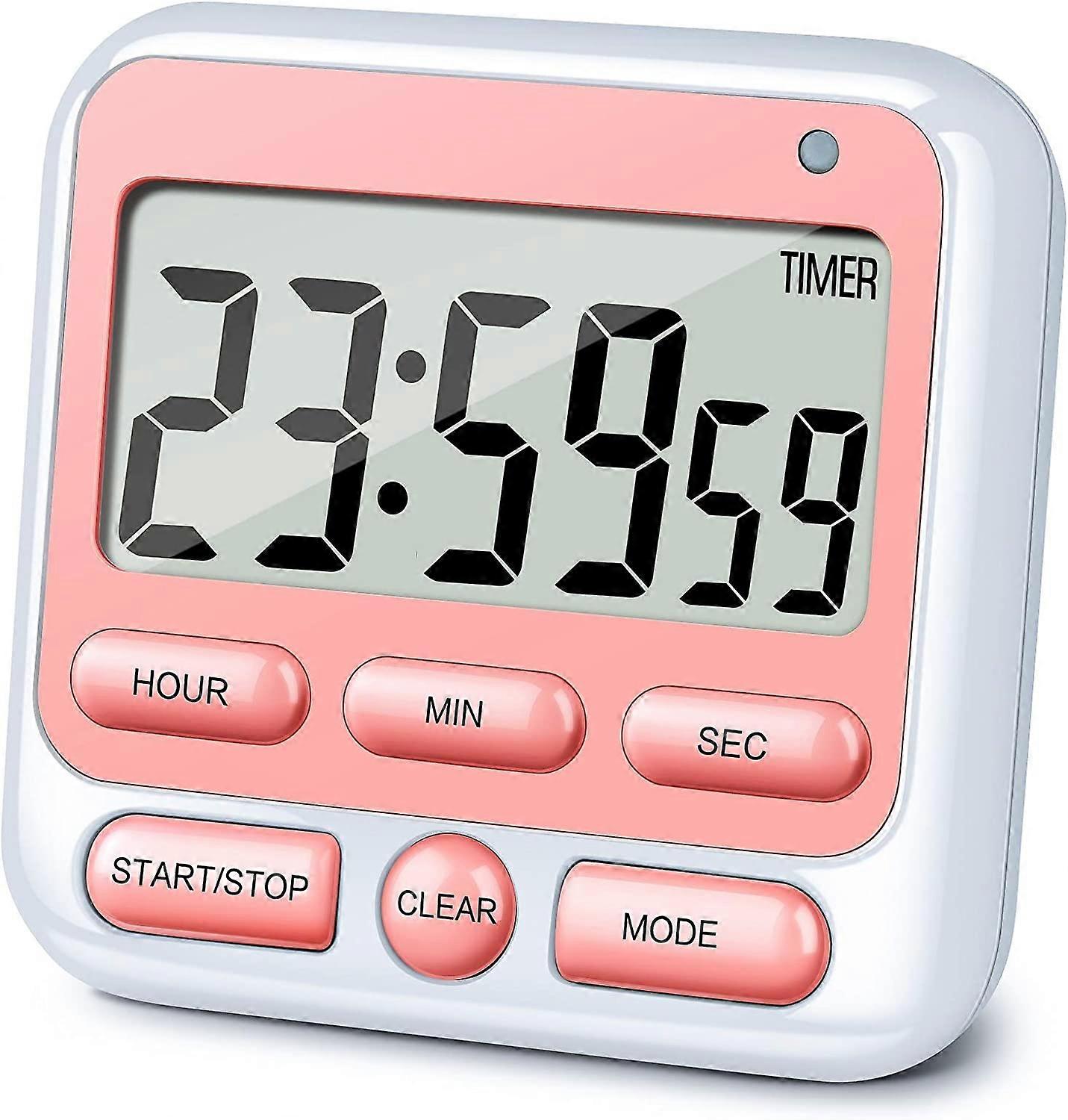 kitchen digital timer with silent/loud alarm switch 24 hours clock and alarm memory function