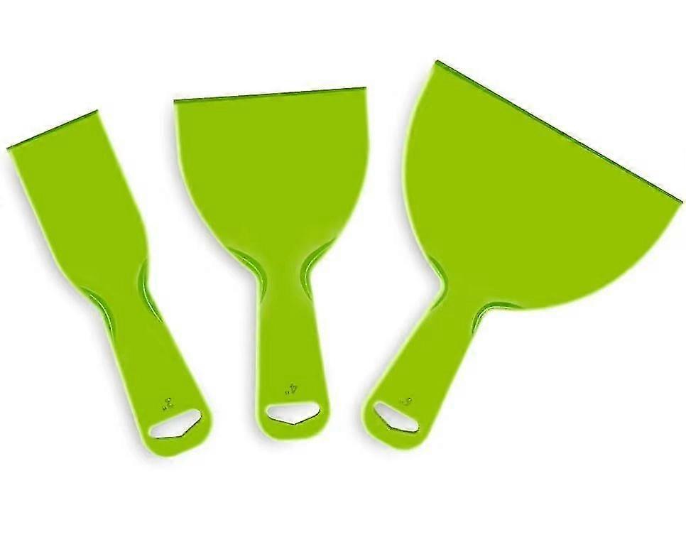 Plastic Putty Knife Set, Flexible Plastic Paint Scraper Tool  Wallpaper Scraper Plastic, Spatula Scraper (3pcs, Green)