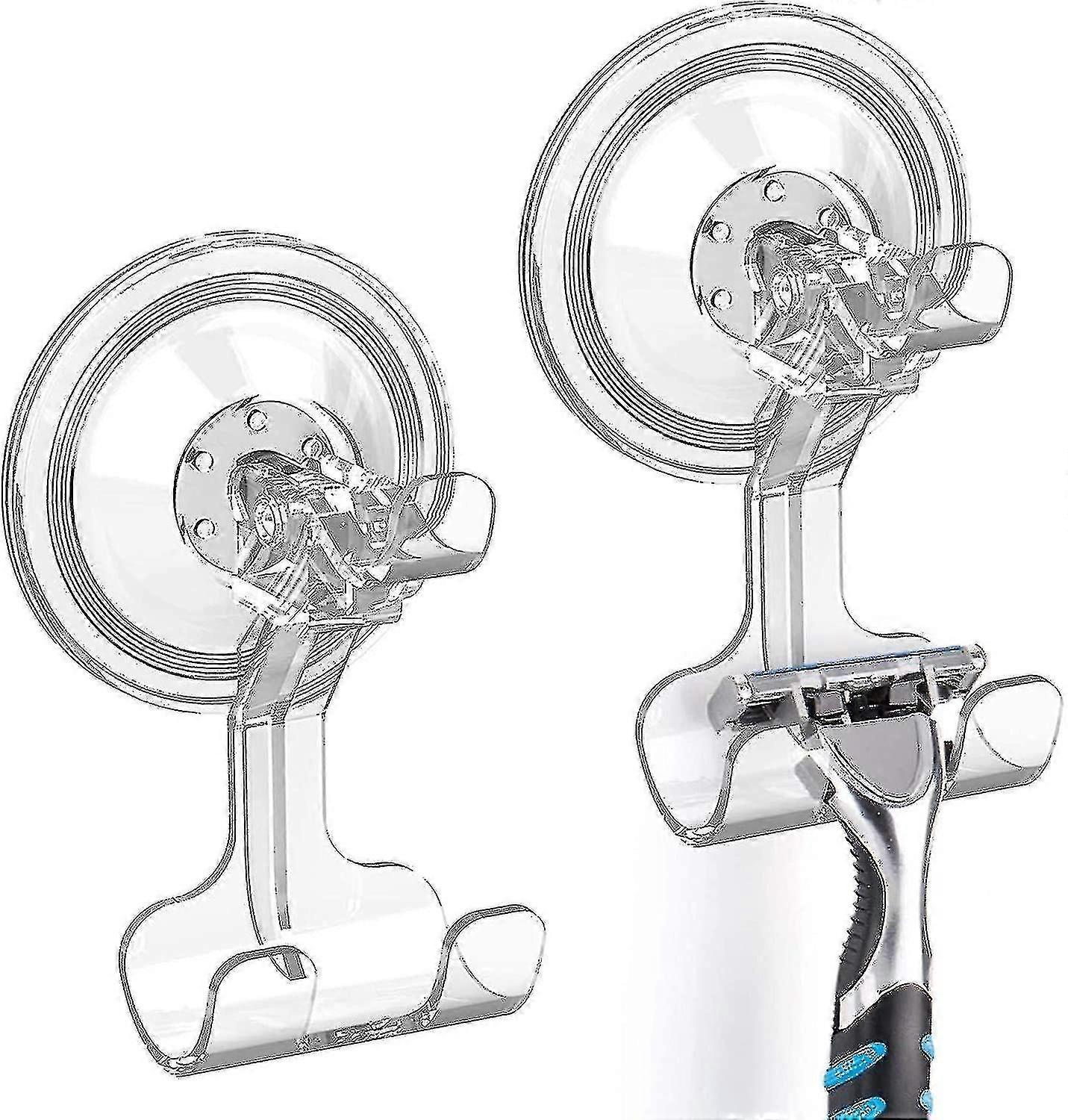 Shower Suction Hooks, 2 Pack Suction Hooks Removable And Reusable Razor Hoo C