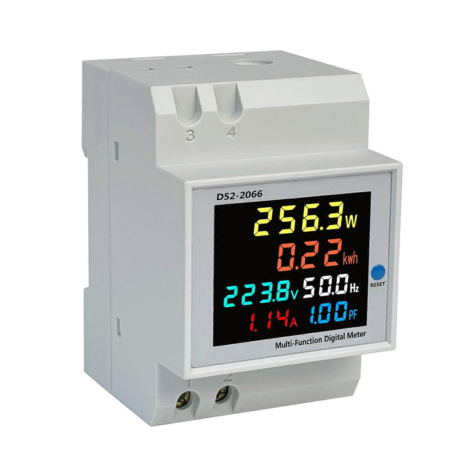 6 IN 1 Digital AC Voltmeter 110V 220V 380V 100A Energy Monitor Meter Ammeter
