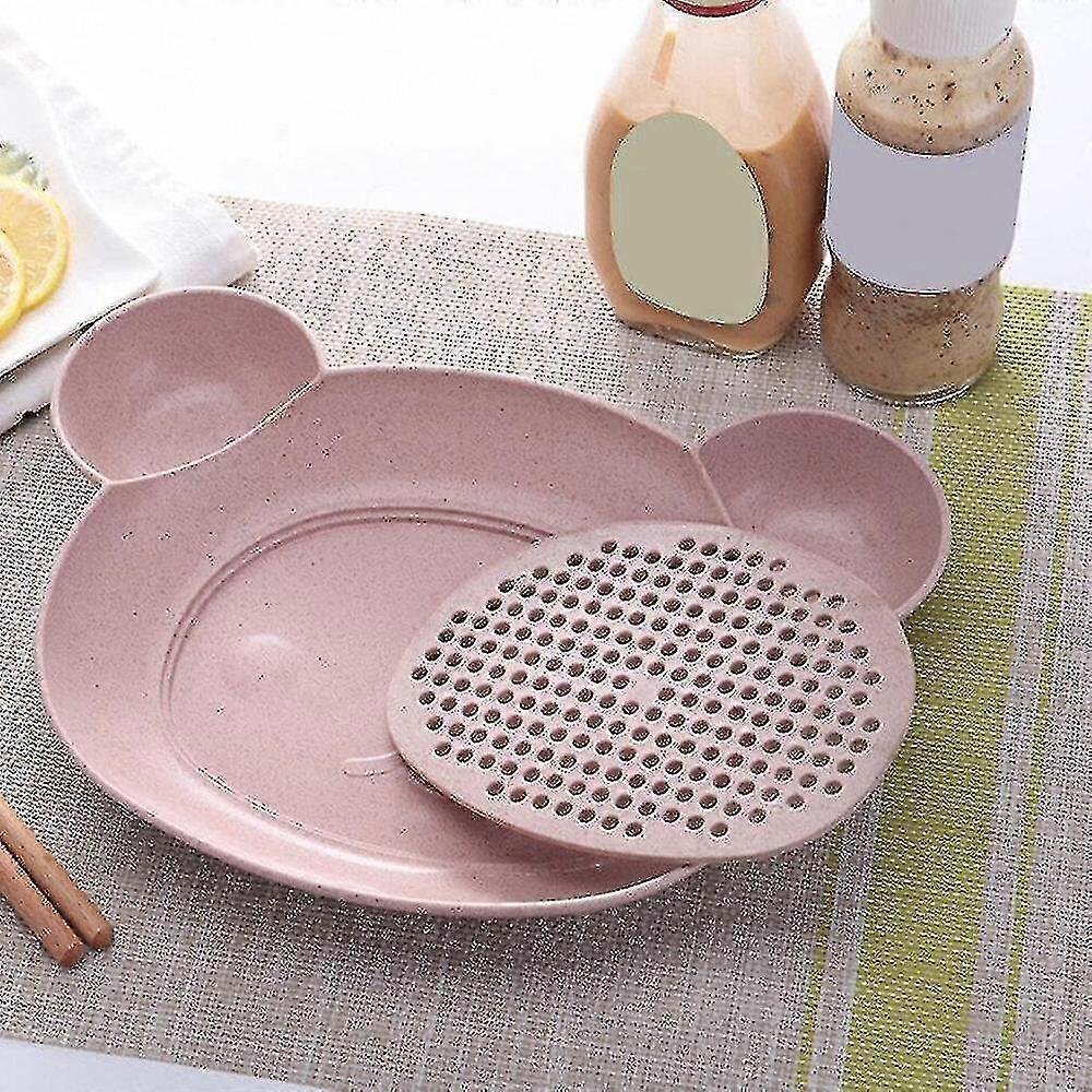 4pcs Plate Convenient Creative Household Drain Double-Layer Dish For