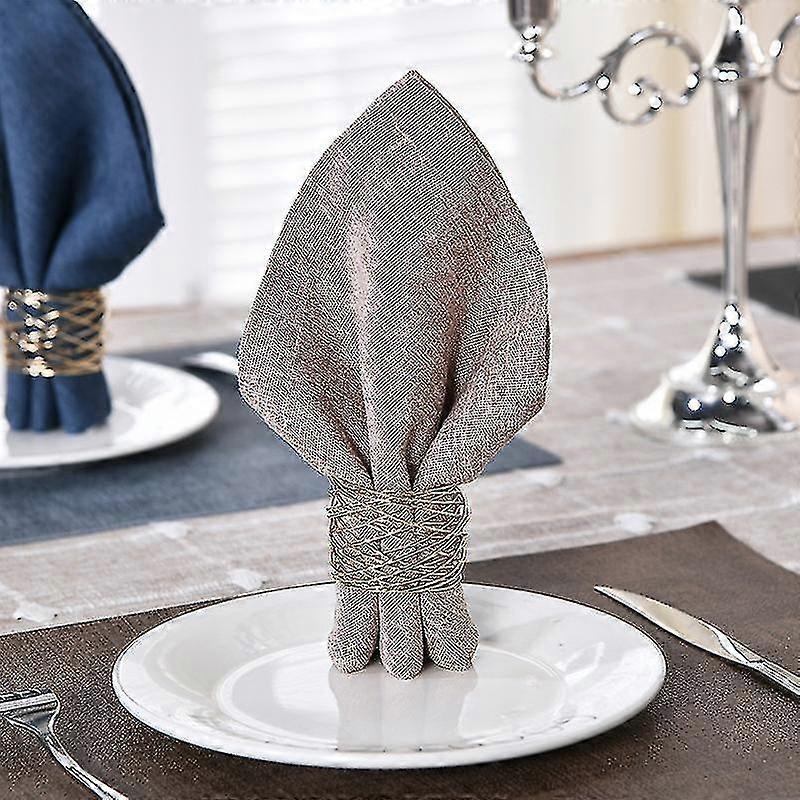 Silberner Runder Mesh Servietten Ringhalter (6er Pack)