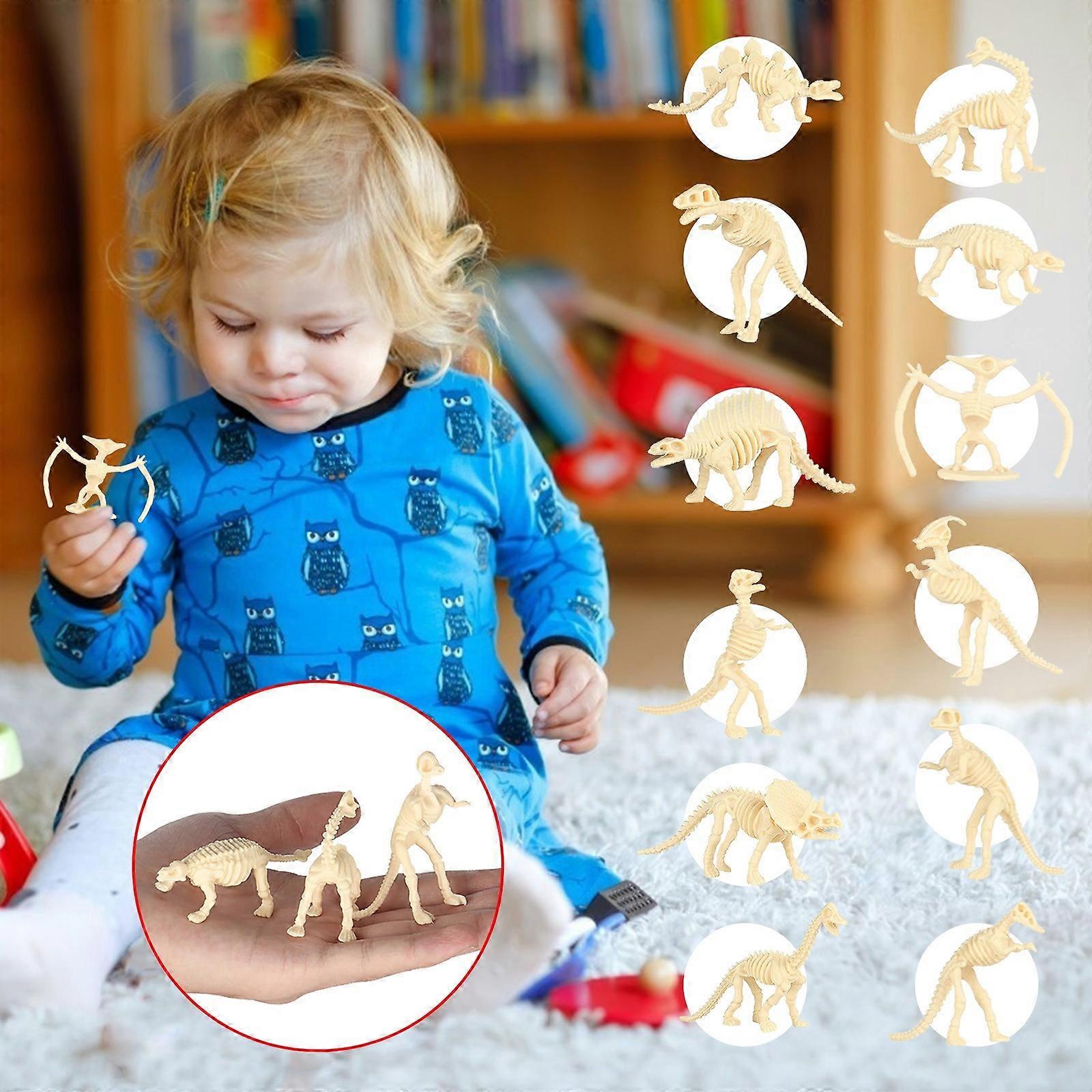 12 Sets Of Colorful Simulation Dinosaur Suit Model Ornaments