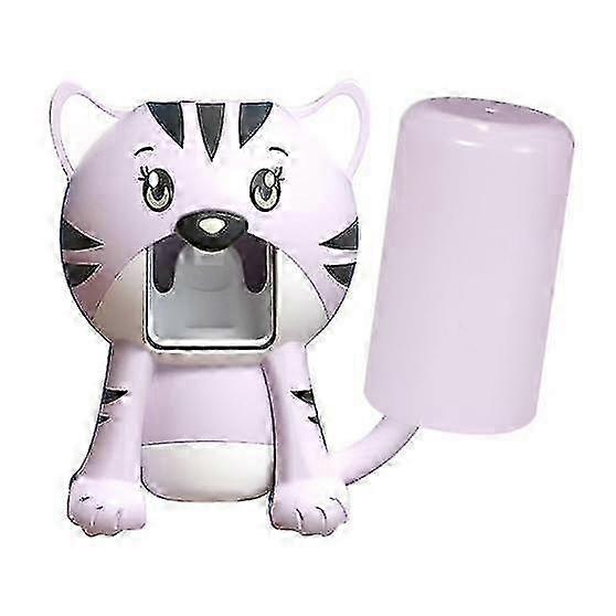 Wall-mounted Toothpaste Dispenser With Cup Tiger Shape Children Automatic Cartoon Toothpaste Squeezer Bathroom Accessories