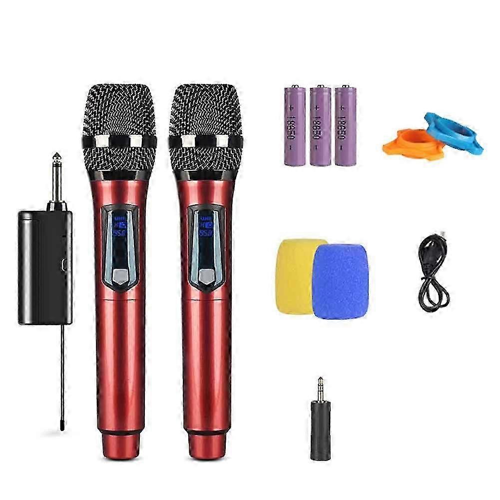 Wireless Microphone Metal Dynamic Microphone System With Rechargeable Receiver For Karaoke Singing