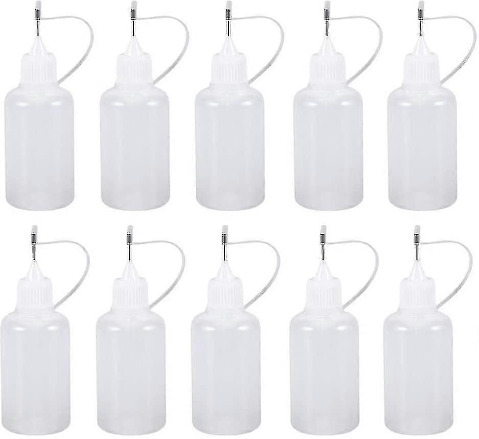 10 st plastflaskor med munstycken, precisionsapplikator, pressflaskor för limfärg, 20 ml