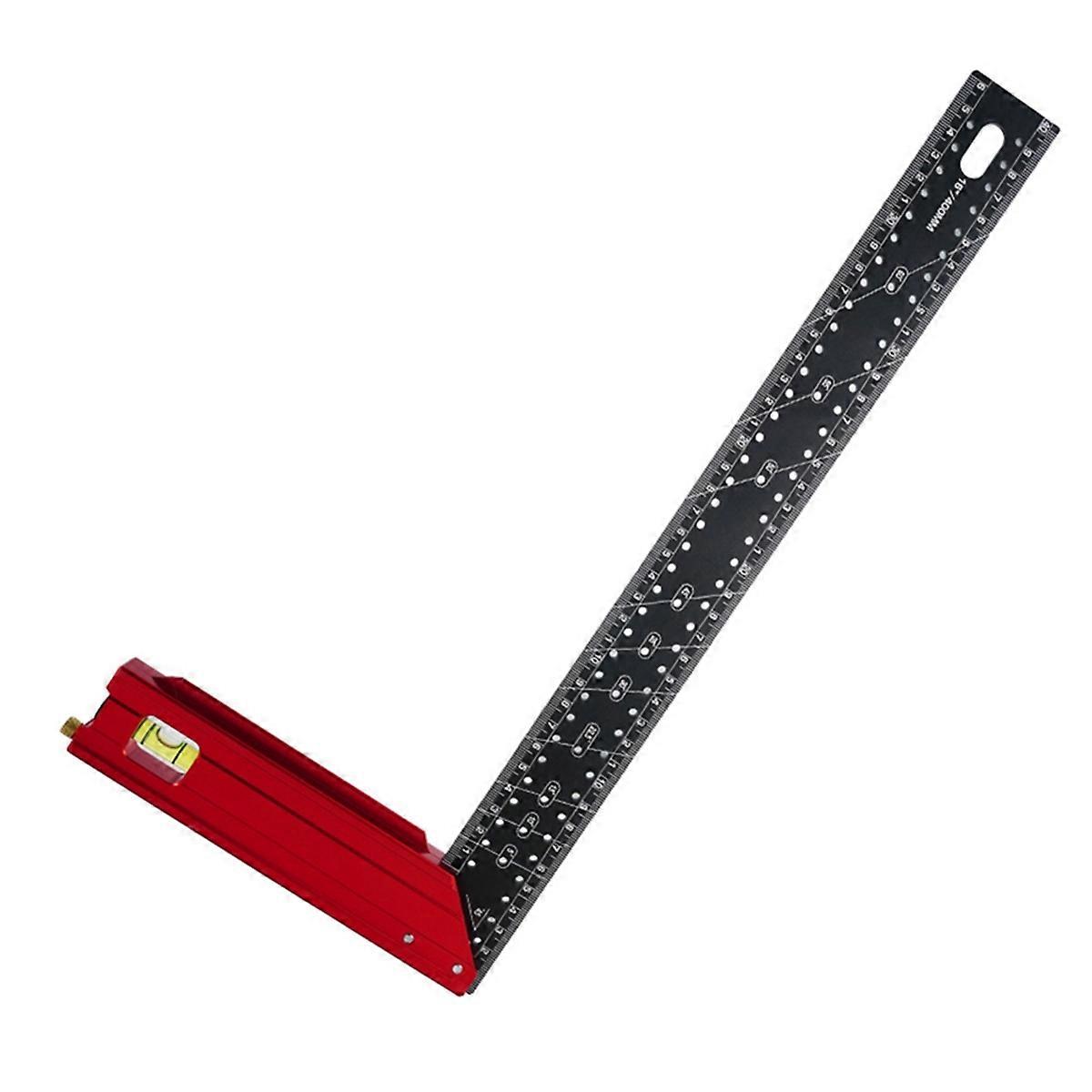 -Precision Aluminum Alloy Multi-Function 90 Degree Woodworking Square Combination Square Hole Ruler 40CM