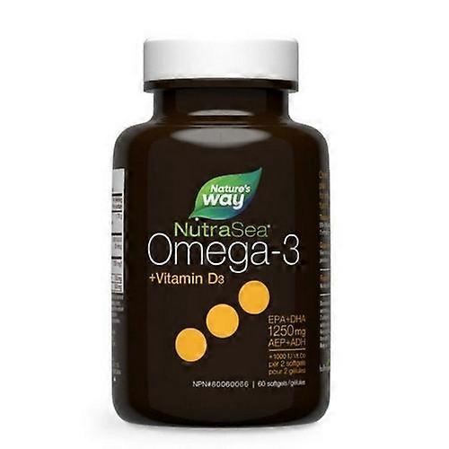 NutraSea NutraSea+D Omega-3 Liquid Gels Fresh Mint, 60 Count