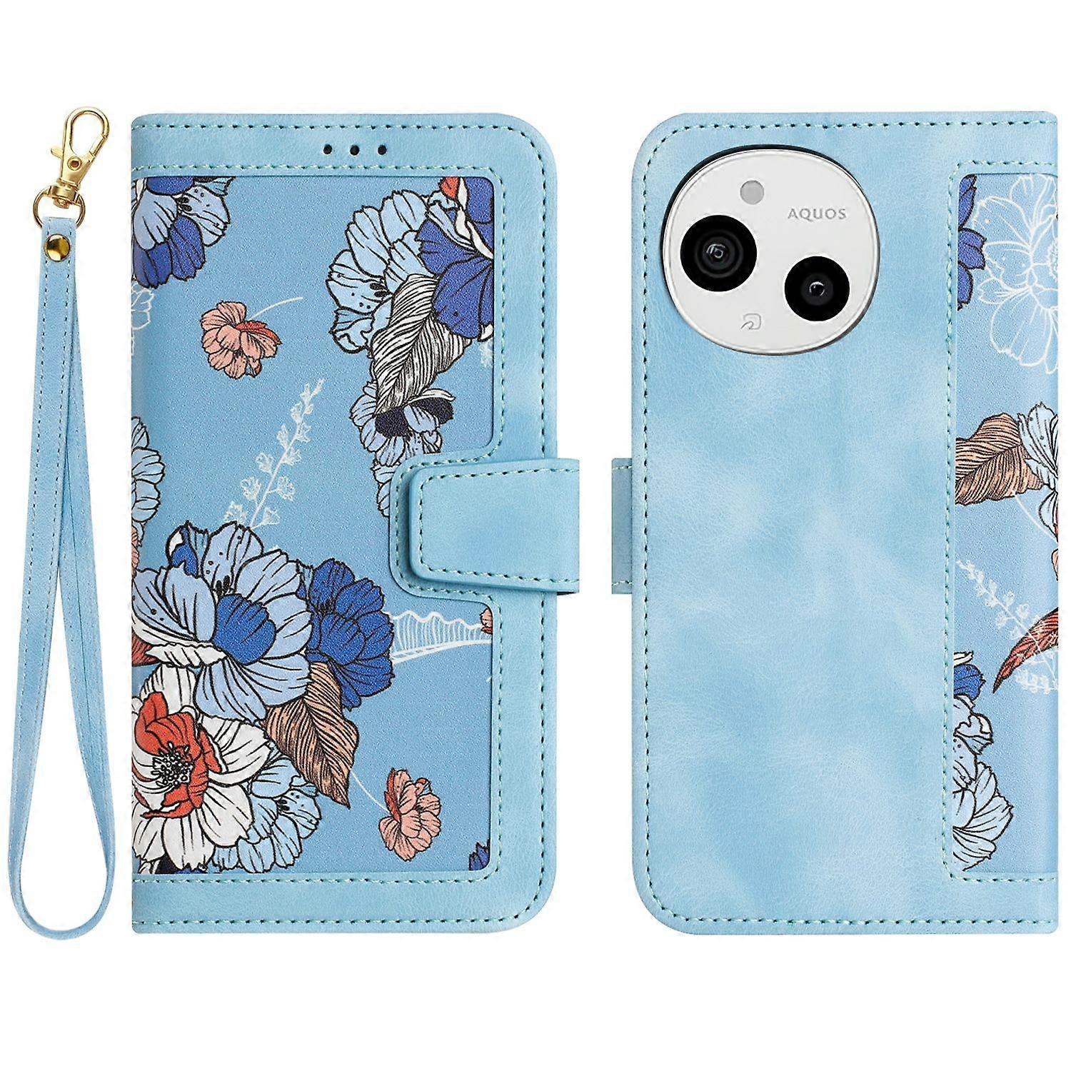 Floral Pattern Leather Case For Sharp Aquos Sense9