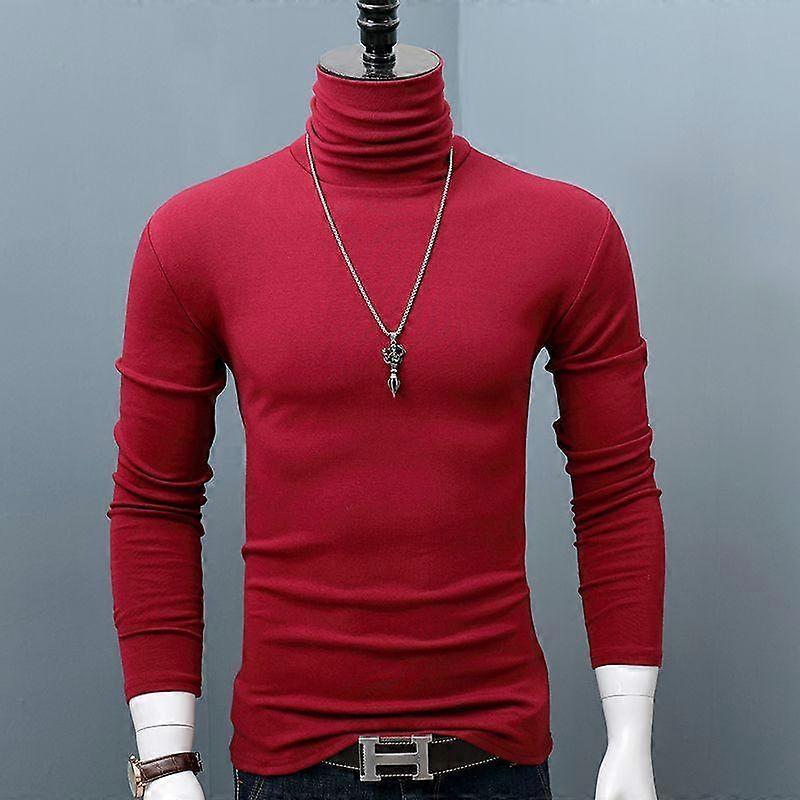 New Winter Turtleneck Thick Mens Sweaters Casual Turtle Neck Solid Color Quality Warm Slim Turtleneck Sweaters Pullover Men