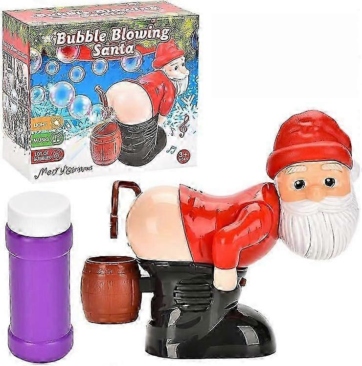 Automatic Bubble Blower Santa, Santa Bubble Blowing Machine with Music and Flashing Lights
