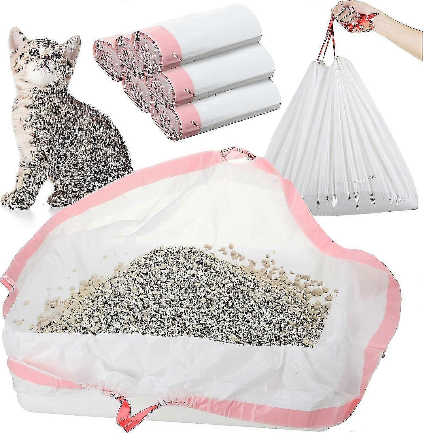 Disposable Cat Litter Box Liners - Extra Large Drawstring Bags for Easy Cleaning