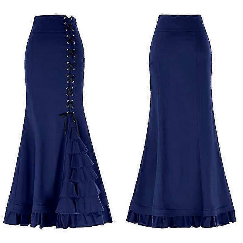 Pentru femei Plisat Fustă Midi Gotic Punk Fustă Șiretă Victoriană Elastic Talie Înaltă Linie A Maxi Fuste Victoriane P20250110739