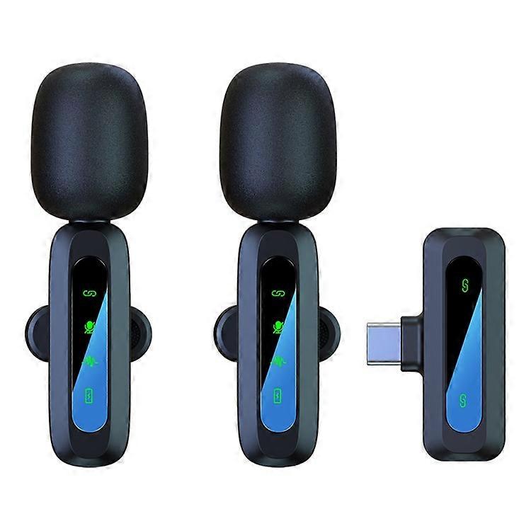 J3 Digital Display Noise Reduction 2.4G Wireless Lavalier Microphone System, 2 Mic + 1 Receiver