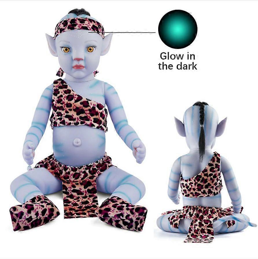 Open -eyes boy# 50CM Avatar rebirth doll with luminous Amazon same model simulation doll full body soft enamel baby toy