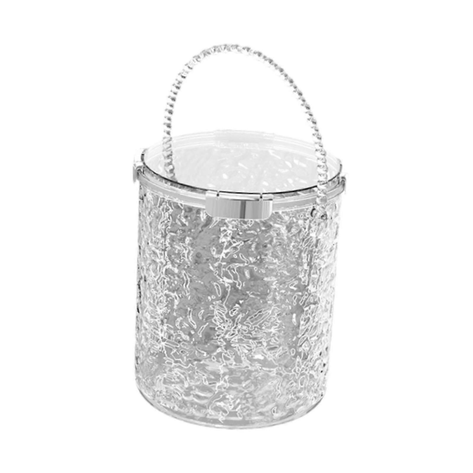Ice Bucket Portable Keeps Ice Cold Storage Bucket for Hotel Wine Bottle Home L silvery