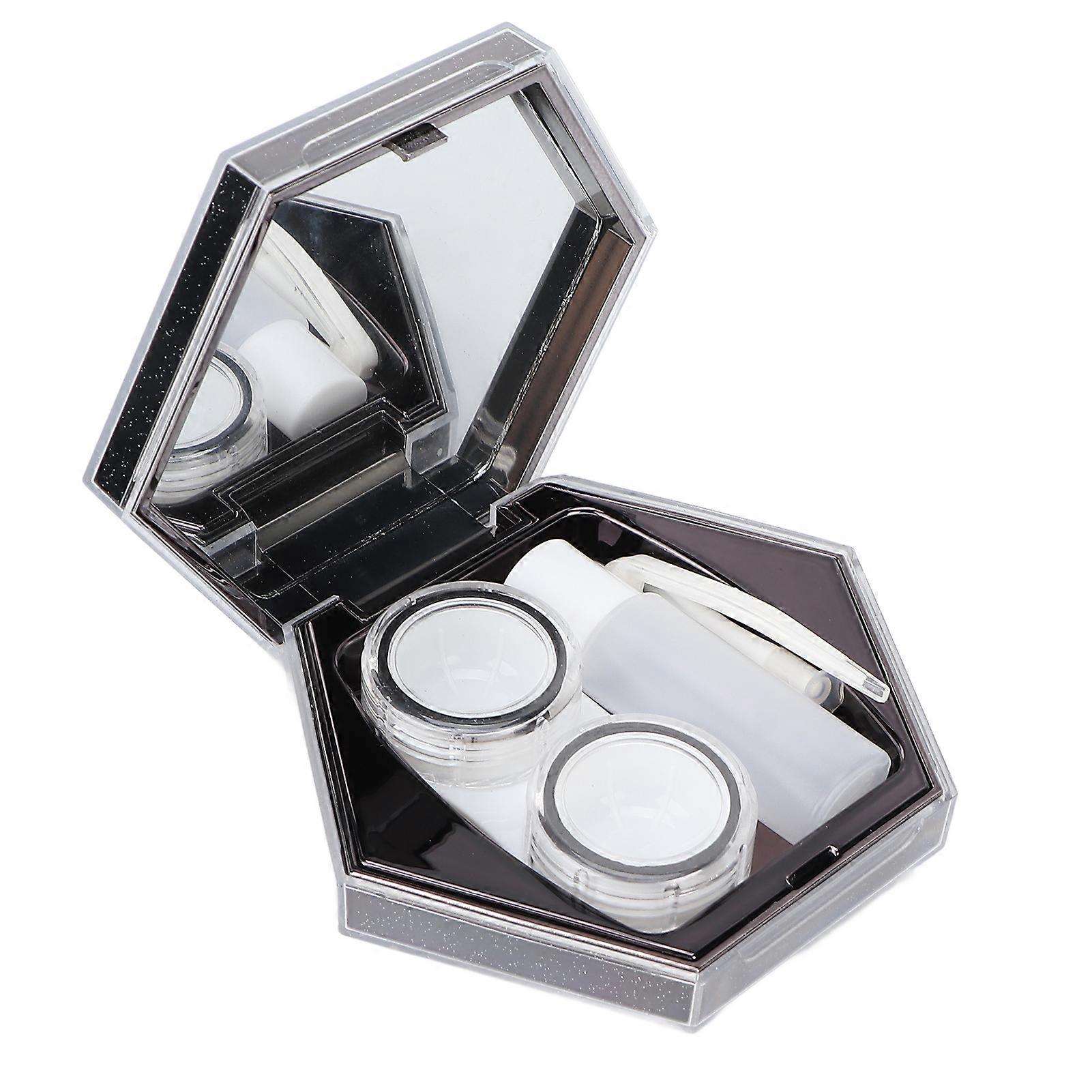 Portable Contact Lens Box Kit with Tweezers, Remover Stick, Solution Bottle