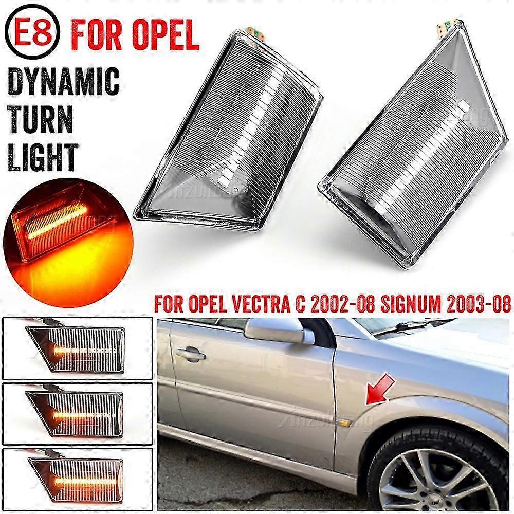 High quality2PCS For Opel Vectra C 2002-2008 For Opel Signum 2003-2008 2 pieces Led Dynamic Side Marker Turn Signal Light Sequential Blinker