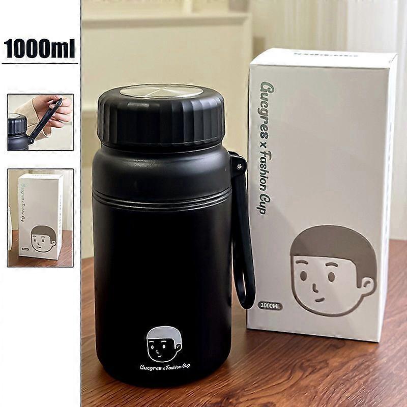 33.8 oz/1000Ml Bottle,Vacuum Insulated,Stainless Steel with Chug Cap-Black