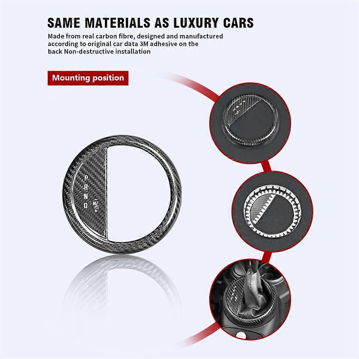Real Carbon Fiber Gear Shift Bezel Decorative Cover for Mini R50 2001-2006 Car Center Shifter Panel