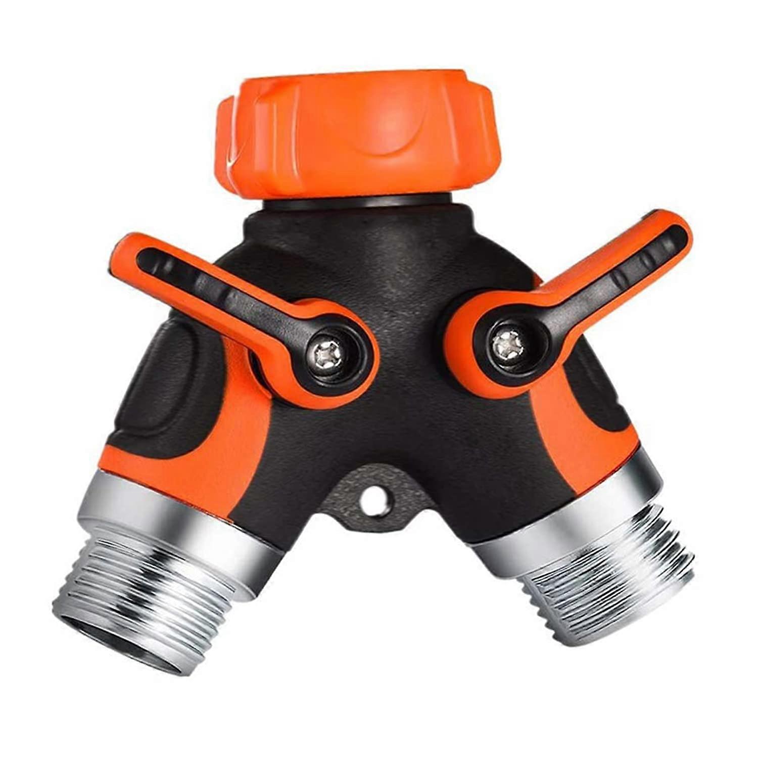 Y Hose Separator 2-Way Connector 3/4 Inch Garden Hose with Rubber Grip for Faucet Sprinkler and Irrigation Systems