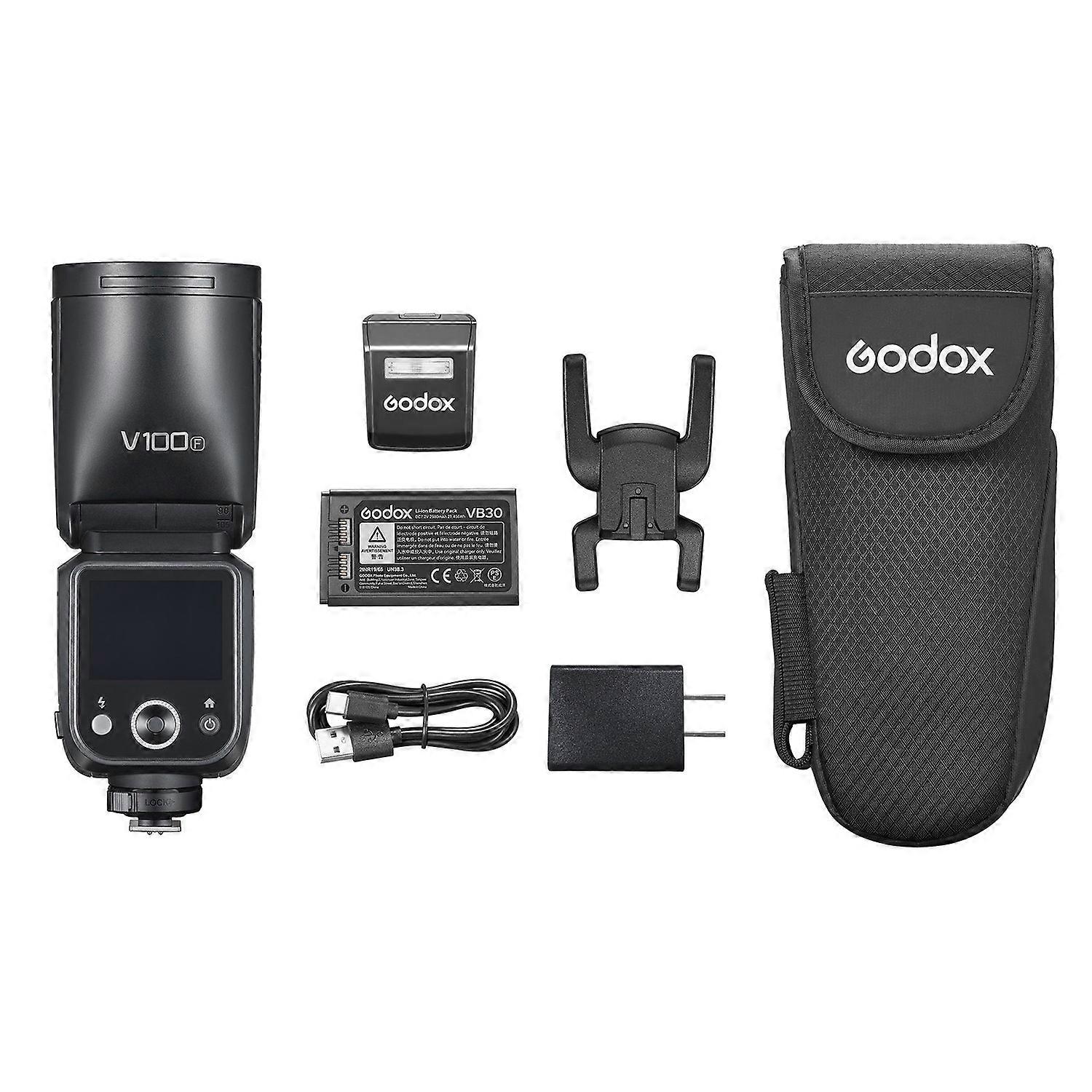 Godox V100 2.4G Wireless Camera Flash Testa Rotonda On-Camera Flash TTL Speedlite 100Ws Power Touch Con