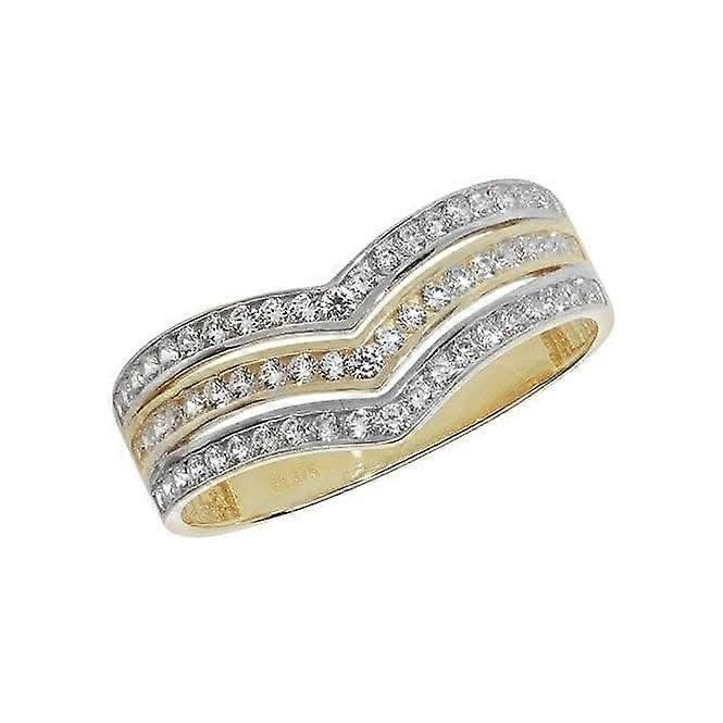 9ct Yellow Gold Ladies Zirconia Ring RN878
