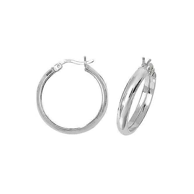 Acotis Silver Hoop Earrings Plain G5741