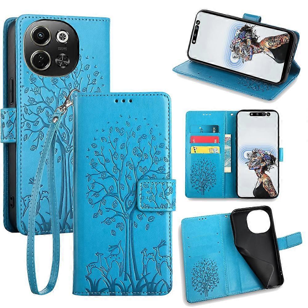 Tree & Deer Embossed Leather Phone Case