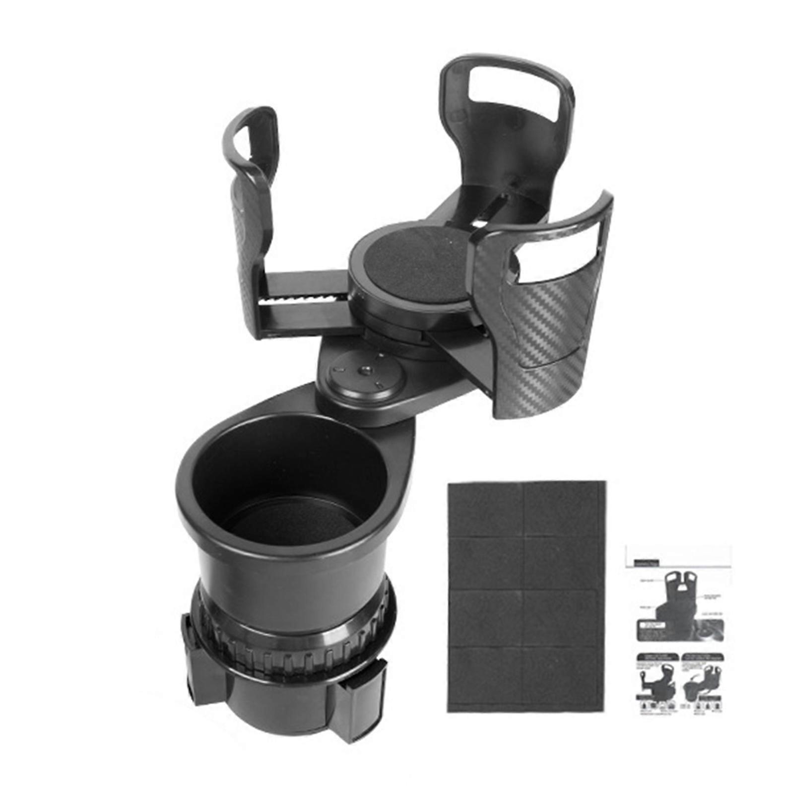 Multifunctional Vehicle Drink Holder Beverage Rack Carbon Fiber Finish Adjustable Rotation Base Suitable For Commuting