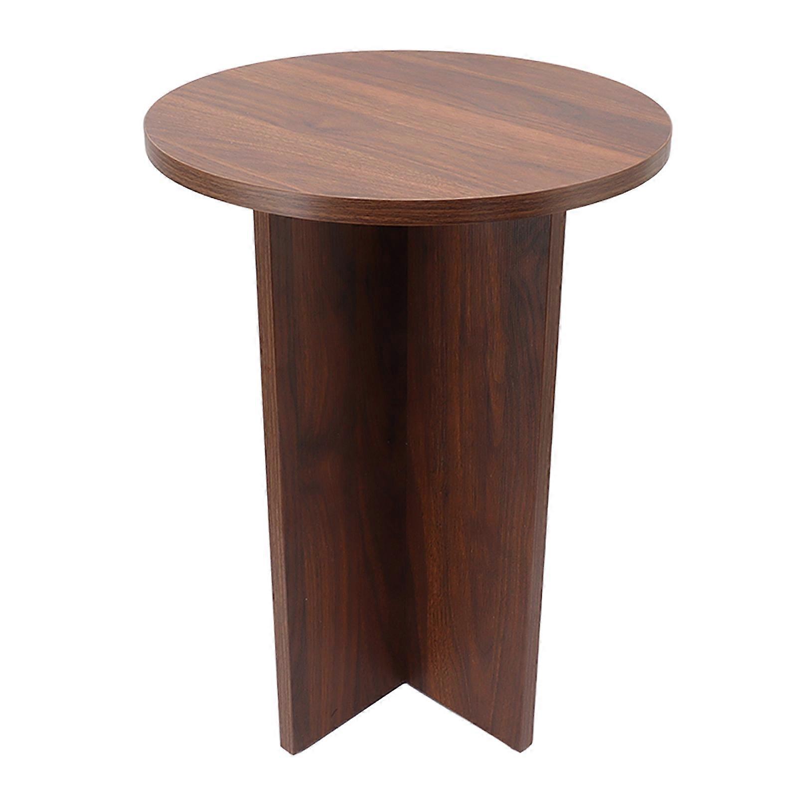 Solid Wood Small Round Table 40x54cm Ancient Tea Color