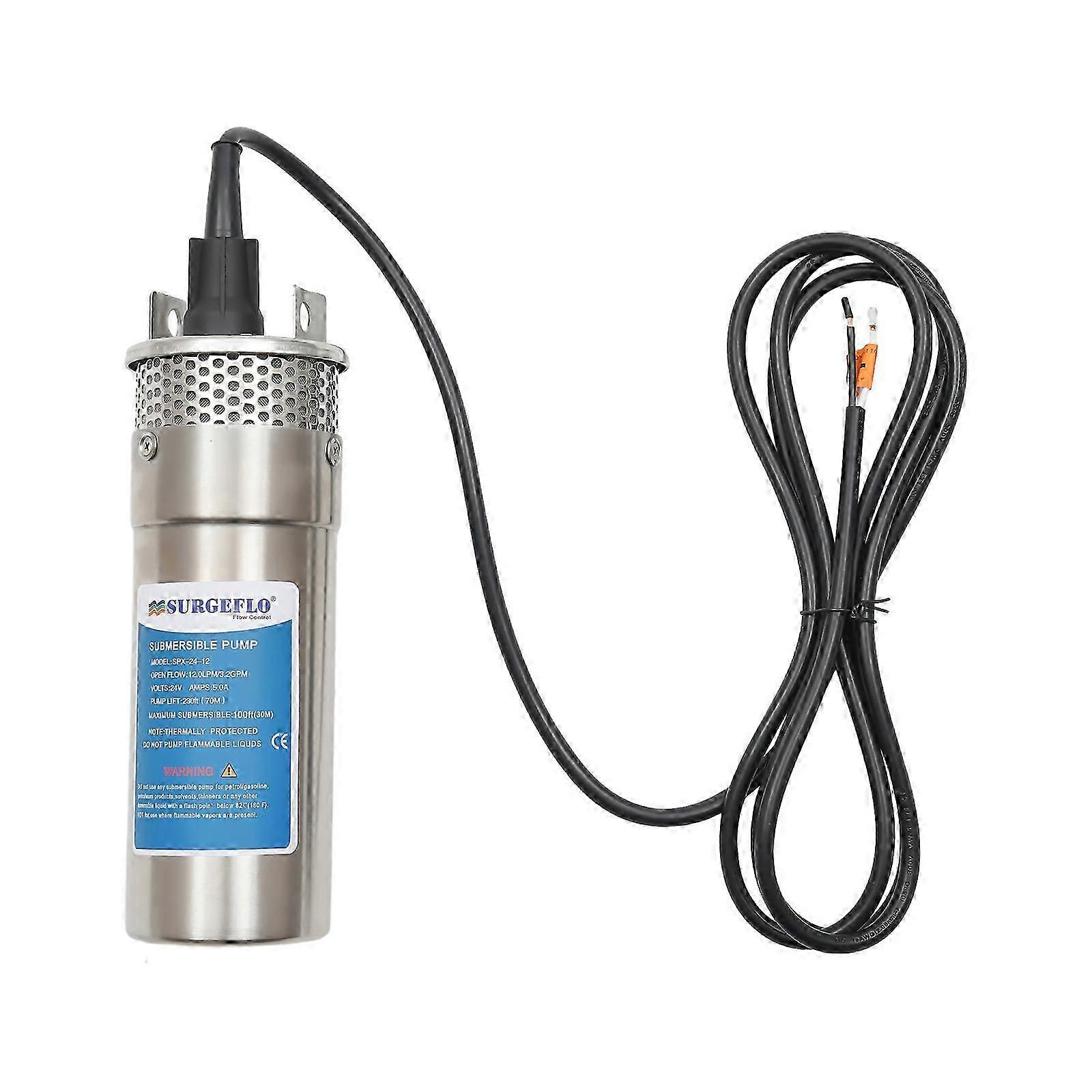 24V DC Submersible Deep Well Pump, Waterproof and Rustproof
