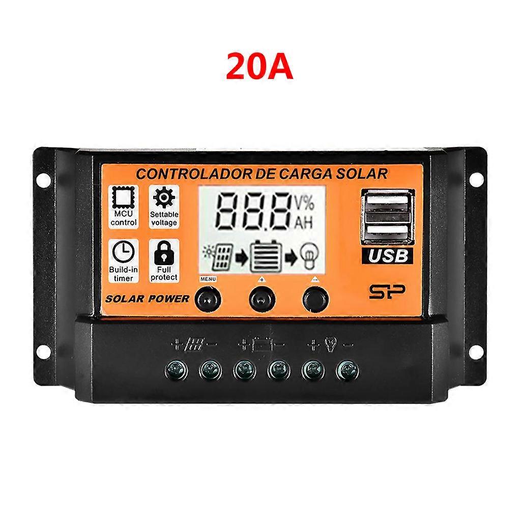 12V/24V Auto Parameter Adjustable Dual USB Port Solar Panels Battery Charge Controller LCD Screen Solar Controller