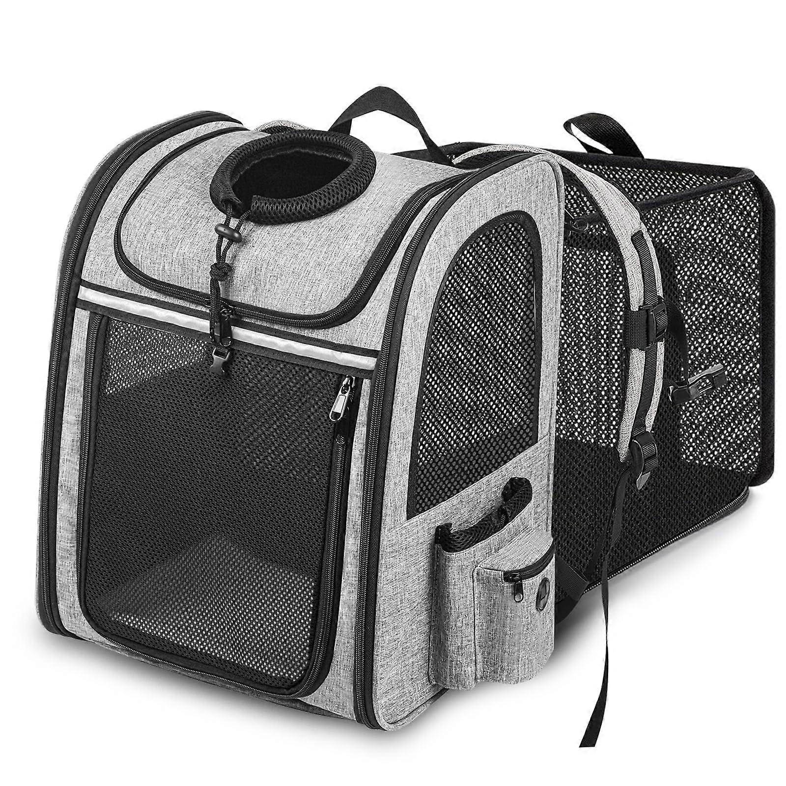 Expandable Cat Carrier Backpack for Travel, Fits Cats Up to 18 Lbs, Airline Approved, Durable Fabric, Comfortable Design