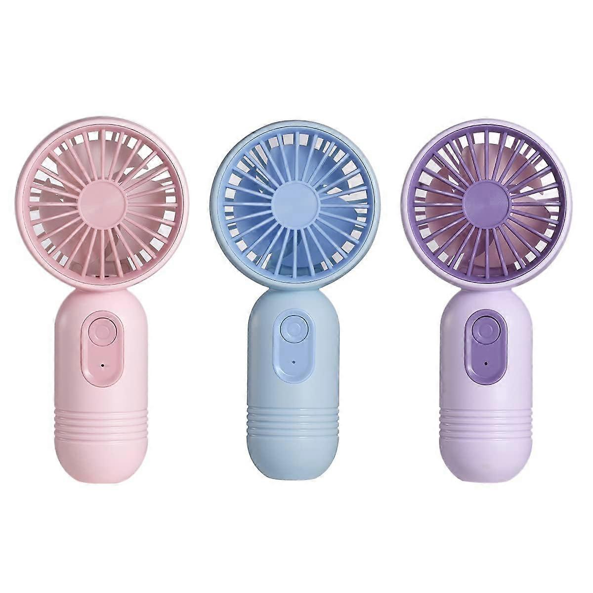 Portable Handheld Mini Fans USB Rechargeable Personal Eyelash Fan For Travel 3-Speed Battery Operated Blue Pink Purple