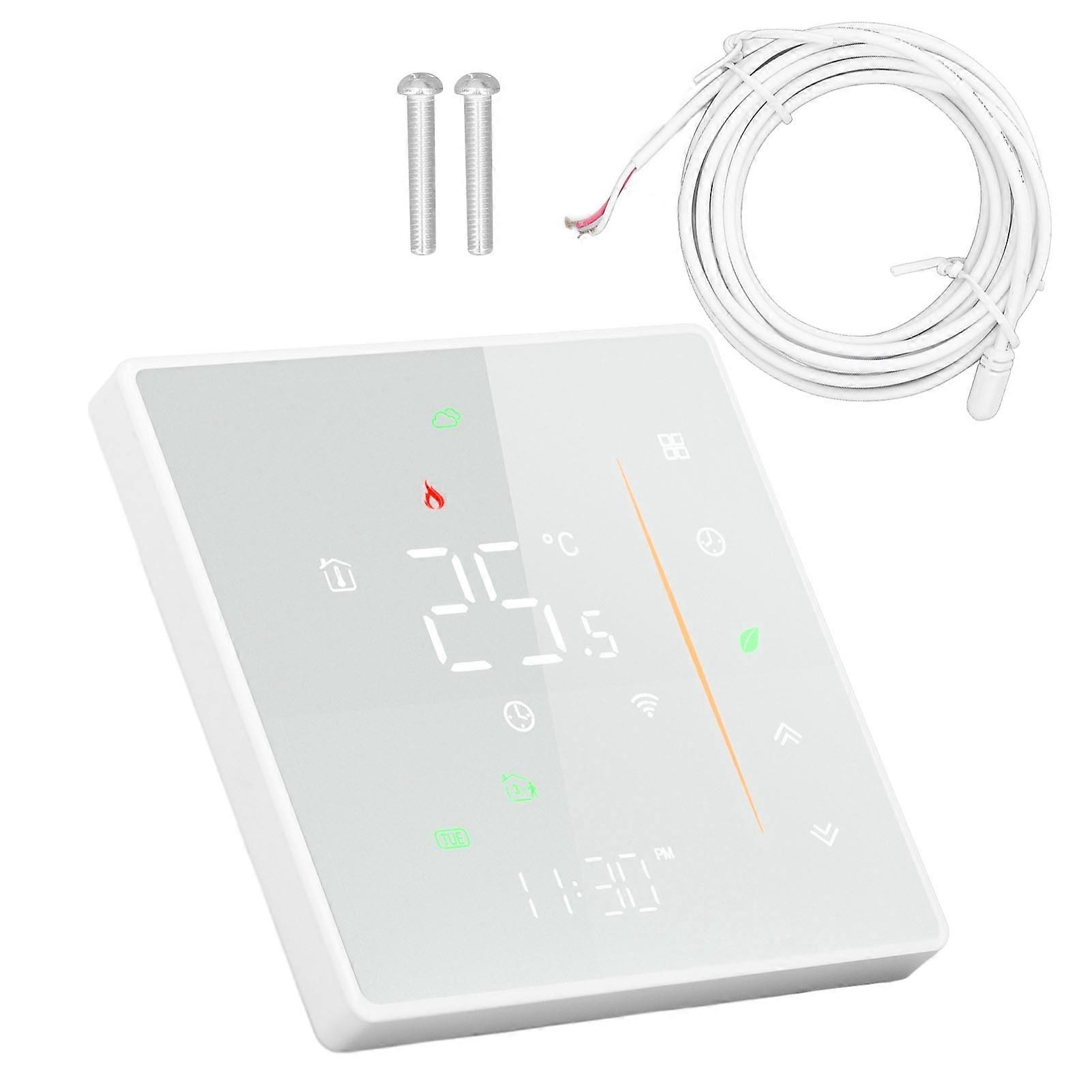 Temperaturregler Sprachsteuerung Eingebauter Sensor LCD Touchscreen Programmierbarer Timer Thermostat für Zuhause 95-240V