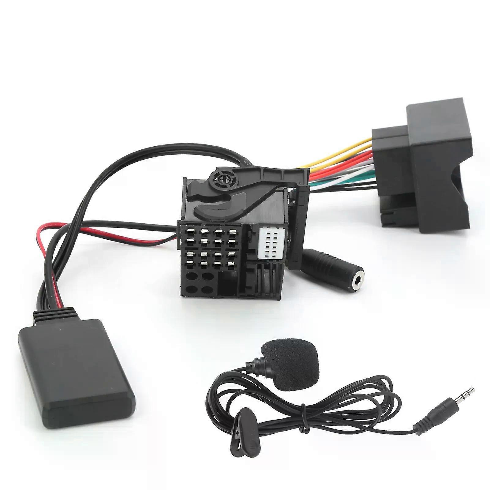 591in Bluetooth 50 AUX Cable Audio Adapter with Microphone Fit for E60 E63 E64 E65 E66 E87 Auto Audio Connector