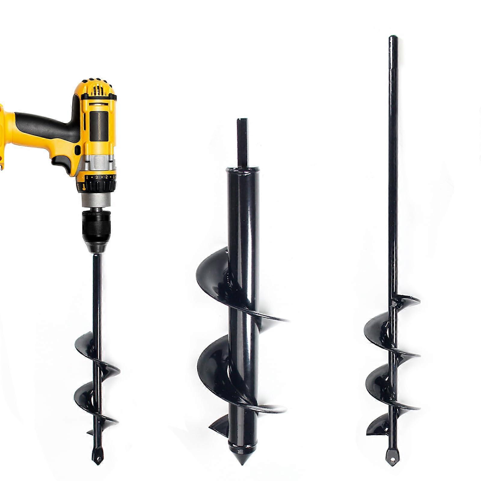 Auger Drill Bit for Planting Set of 3, (1.6x8.7', 1.8x14', 3.1x12') Easy Planter Garden Auger