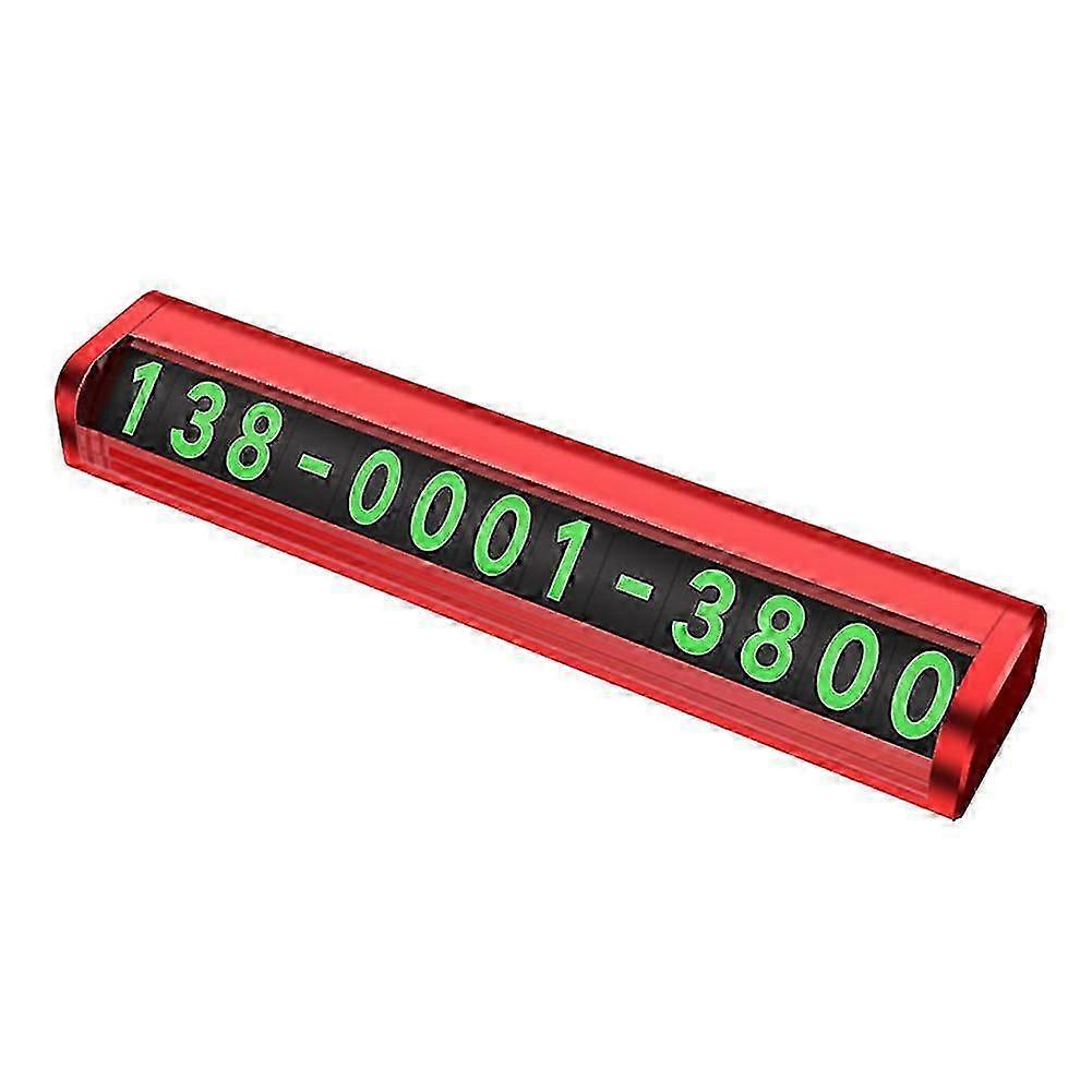 Temporary Parking Card Folding Parking Number Plate Luminous Covered Mobile Phone Number Plate For-LuminousRed