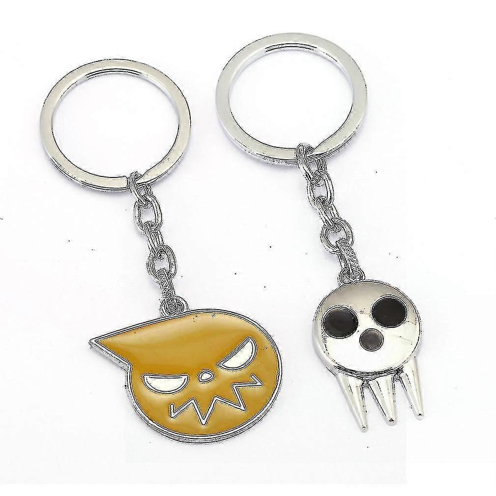 2pcs/lot Soul Eater Black Star Ghost Logo Keychain Key Ring