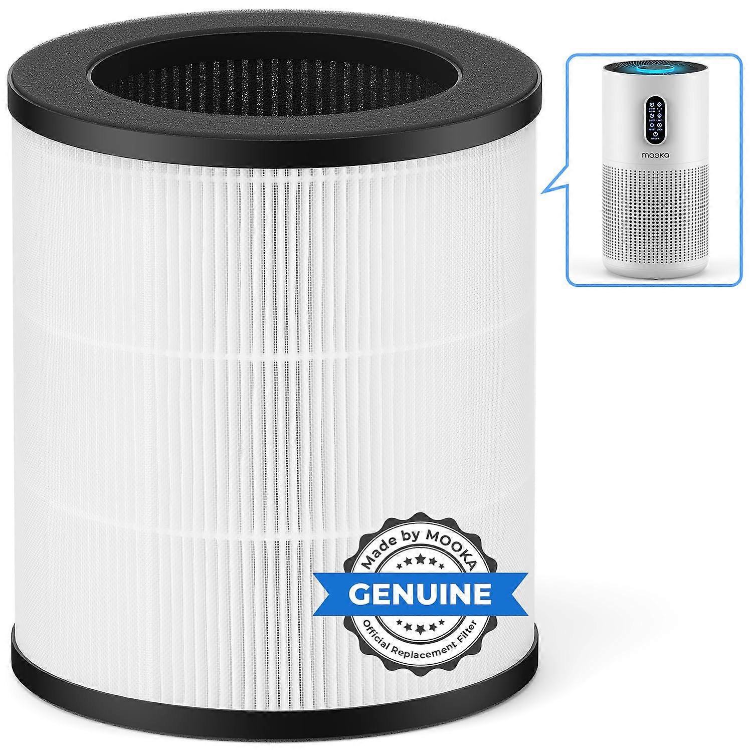 BD03 Air Purifier Filter, H13 True HEPA 3-in-1 Replacement for Allergies, Smoke, Odor, Dander - 1 Pack, White