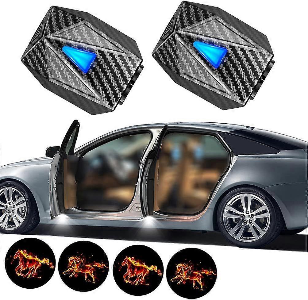 Animated Projection Welcome Light, Running Fire Horse Door Welcome Light2pc