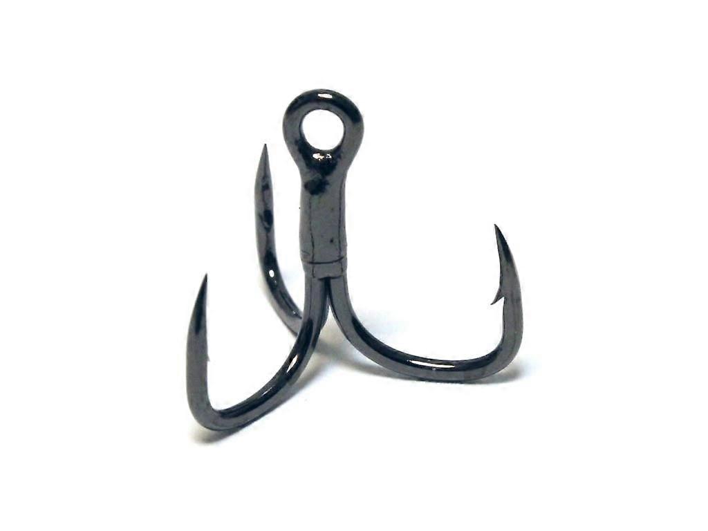 Treble Hooks For Fishing Upgrade 4X Strong Short Shank Black Nickel Finish