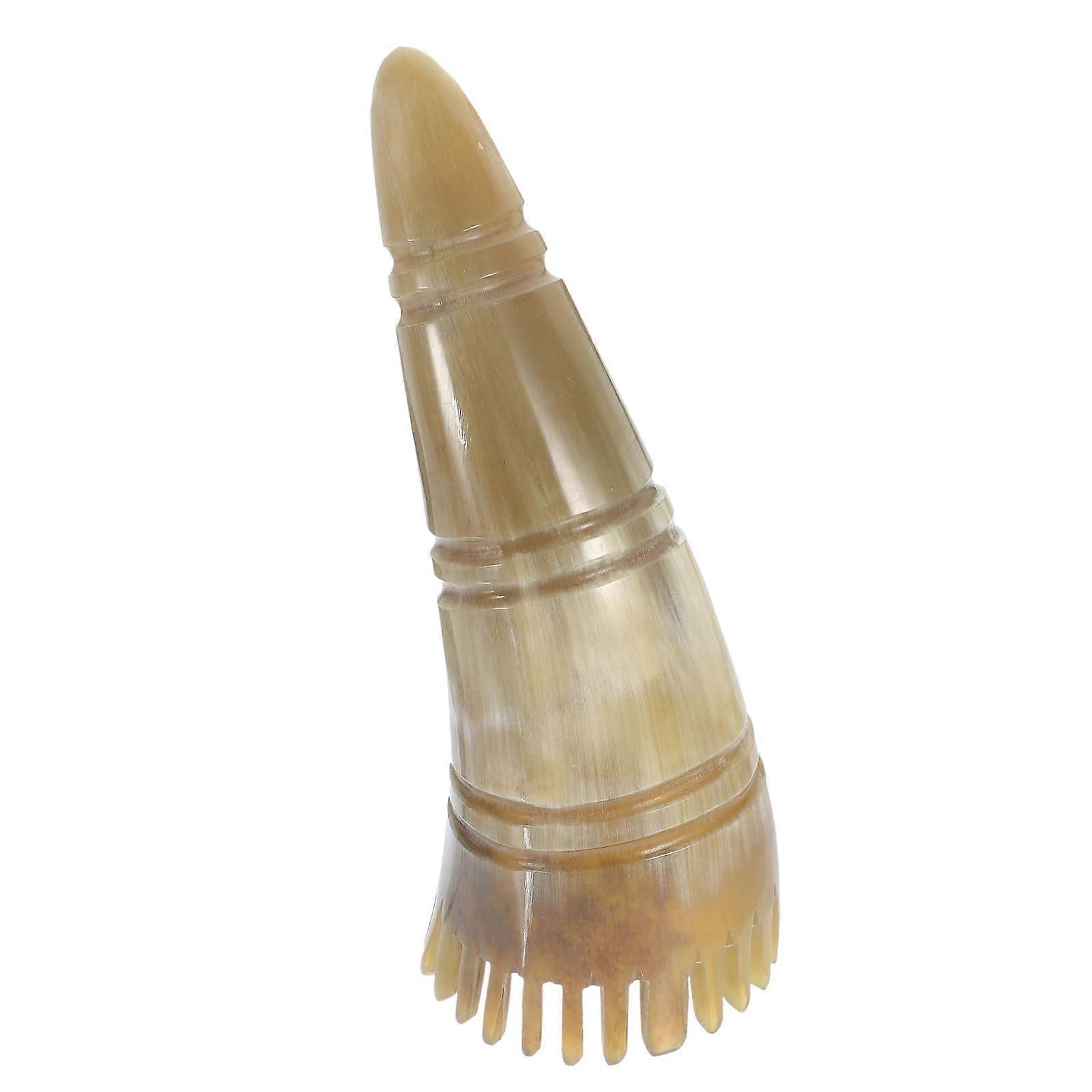 Natural Horn Scalp Massage Comb for Relaxation, Fine Teeth Gua Sha Acupressure Tool for Scalp Care and Stress Relief