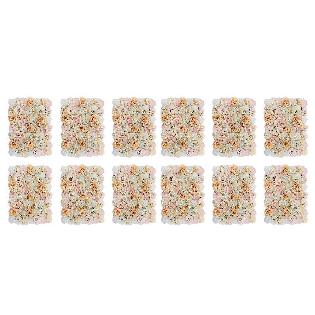 12pcs Parete di Fiore di Seta Artificiale per Matrimoni Composizioni Floreali Decor