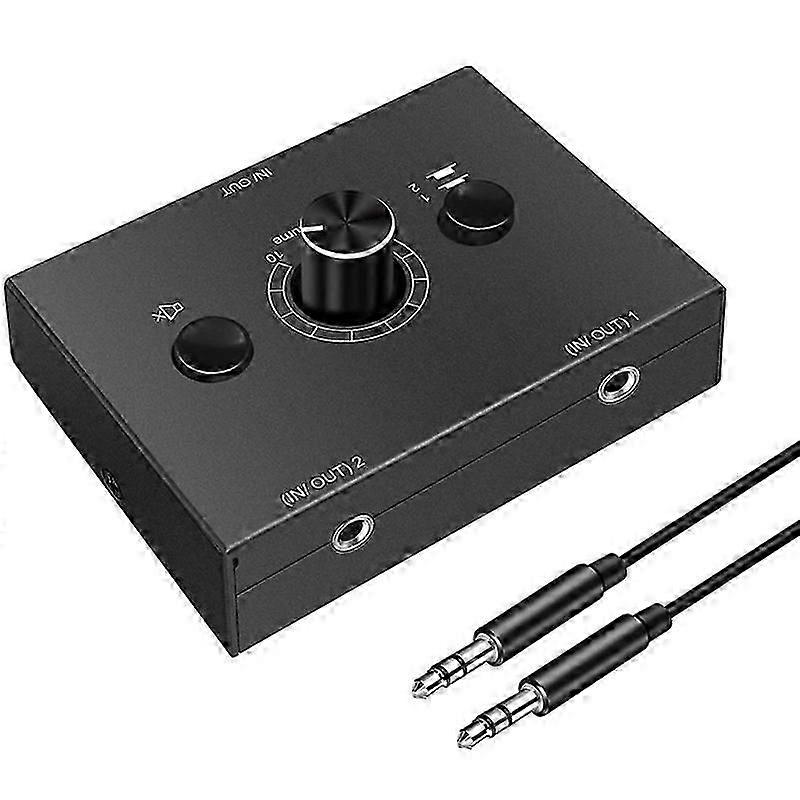 3,5 mm audioschakelaar, 2 ingang 1 uitgang / 1 ingang 2 uitgang audio splitter switcher, audio switcher box
