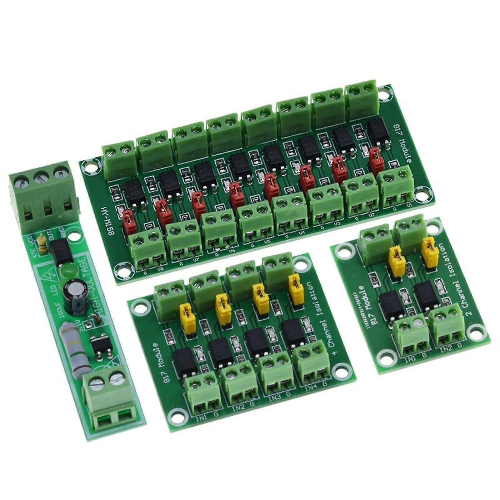 PC817 Optocoupler Isolation Board 1 2 4 8 Channel Voltage Converter Module 3.6-30V Photoelectric Isolated Color Two Way
