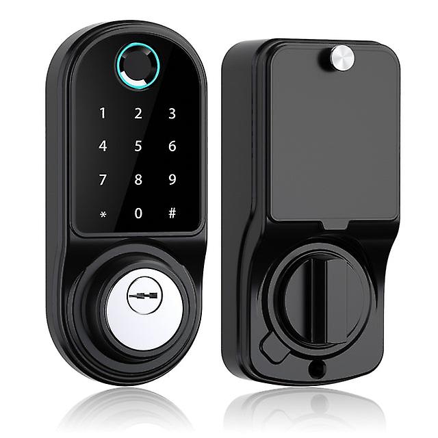 Smart Deadbolt Keyless Entry Electronic Touch Scree Front Bluetooth Tuya App Control Card Passcode Ekeys Sharing Auto Door Lock