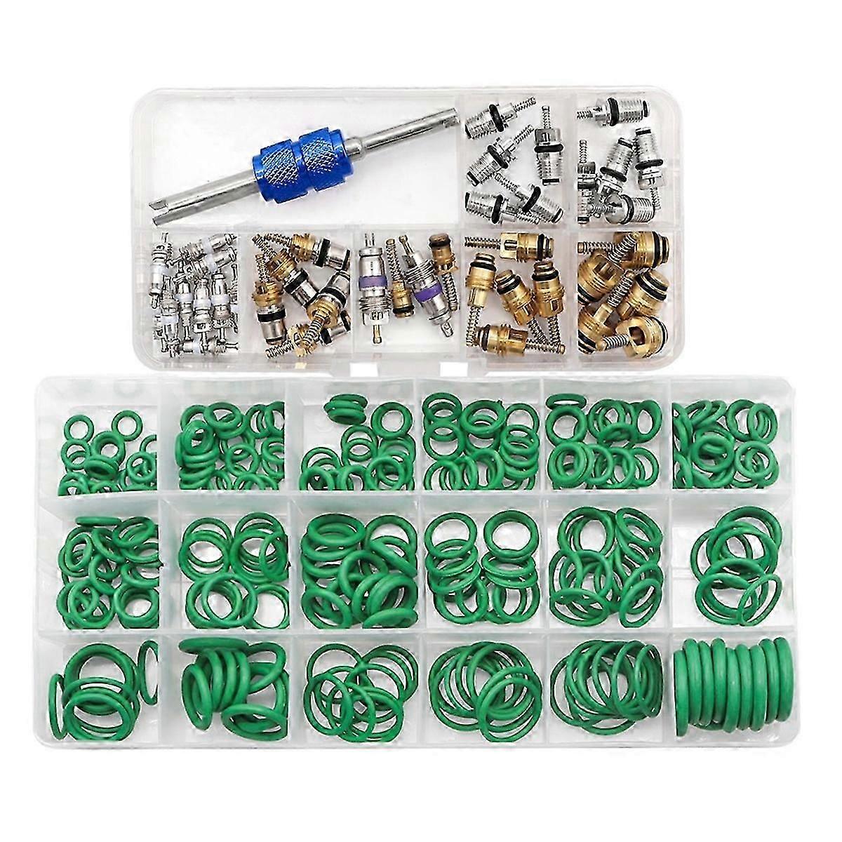 270pcs O-ring Seals Kit + 40pcs A/c Valve Core Assortment