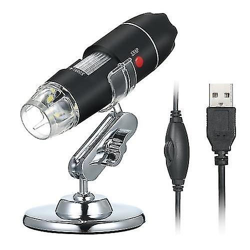 Usb Digital Microscope 1600x Magnification Camera 8 Leds With Stand Portable Handheld Inspection Mag